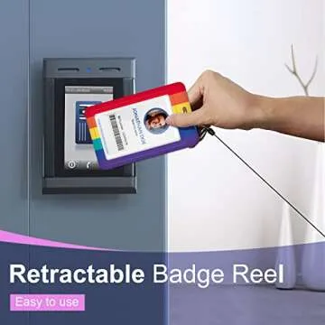 Toykee Rainbow ID Badge Holder with Lanyard & Reel