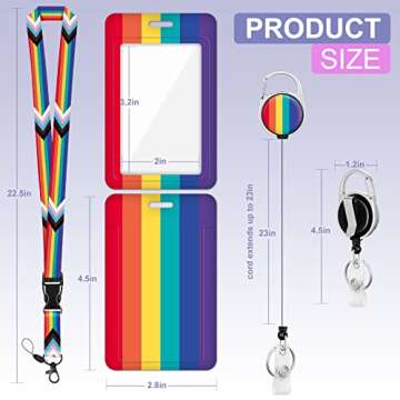 Toykee Rainbow ID Badge Holder with Lanyard & Reel