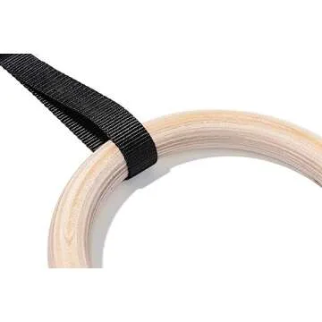 NEXPro Wood Gymnastic Ring Olympic Strength Training Gym Rings Wooden
