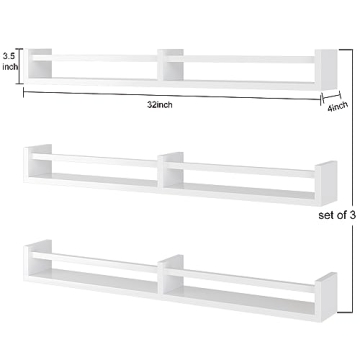 Napeollor Floating Nursery Bookshelves Set of 3 for Kids
