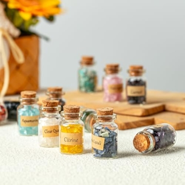 KHOCOEE Healing Crystal Bottles for Meditation and Decor