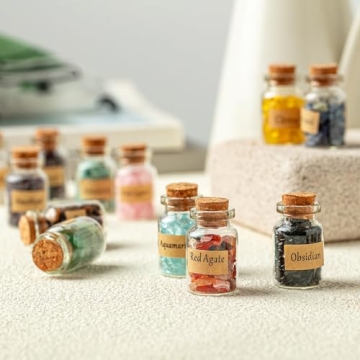 KHOCOEE Healing Crystal Bottles for Meditation and Decor