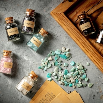 KHOCOEE Healing Crystal Bottles for Meditation and Decor