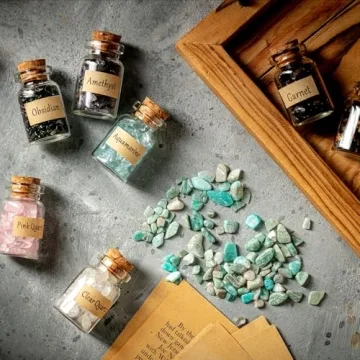 KHOCOEE Healing Crystal Bottles for Meditation and Decor