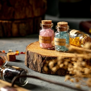 KHOCOEE Healing Crystal Bottles for Meditation and Decor