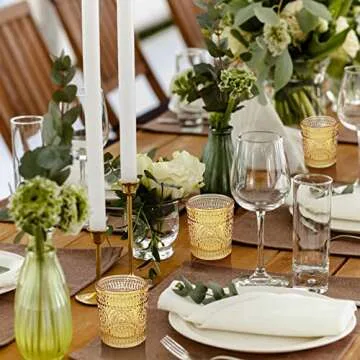 WDHODEC Gold Votive Candle Holders Set of 12, Glass Tealight Candle Holder, Tea Lights Holder for Wedding Table Birthday Party Decoration