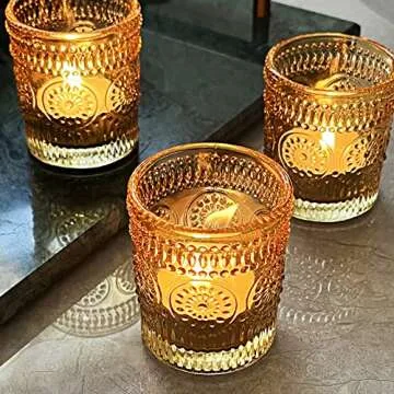 WDHODEC Gold Votive Candle Holders Set of 12, Glass Tealight Candle Holder, Tea Lights Holder for Wedding Table Birthday Party Decoration