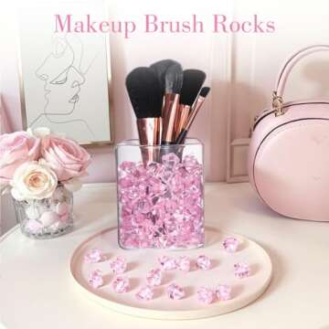 DOMESTAR 150PCS Pink Fake Ice Rocks for Wedding Decor