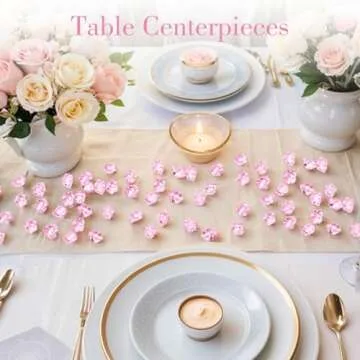 DOMESTAR 150PCS Pink Fake Ice Rocks for Wedding Decor