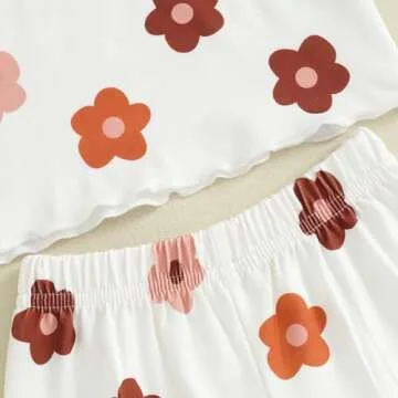 Toddler Girls Summer Daisy Ruffle Outfit Set 6M-4T