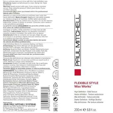 Paul Mitchell Wax Works Hair Gel, High Definition, Bold Texture, For All Hair Types, 6.8 fl. oz.