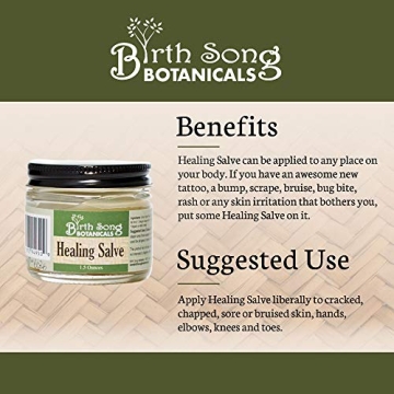 Birth Song Botanicals Herbal Healing Salve First Aid Ointment, Herbal Skin Irritations Salve, 1.5oz Jar