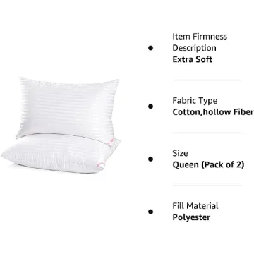 EIUE Hotel Collection Bed Pillows 2 Pack - Queen Size
