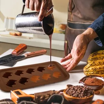 Halloween Candy Molds 4 Pcs Chocolate Molds Silicone with Ghost Pumpkin Bat & Witch Hat