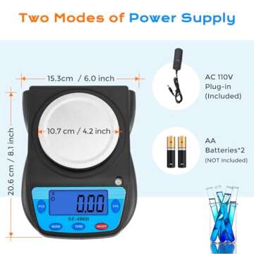 Bonvoisin Digital Lab Scale 600g x 0.01g Precision Electronic Scale LCD Display Analytical Balance Jewelry Scale Scientific Scale 0.01g Accuracy
