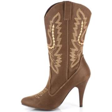 Ellie Shoes Women's 418-cowgirl, Brown, 7 M US