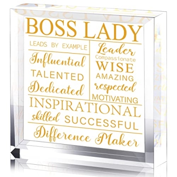 Yalikop Boss Lady Gifts for Women Acrylic Boss Lady Desk Boss Lady Office Decor Inspirational Quotes...