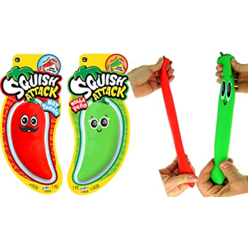 JA-RU Stretchy Peppers Squishy Veggies Squish Attack Sensory Toys (2 Packs) Fidget Toy Stress Relief...