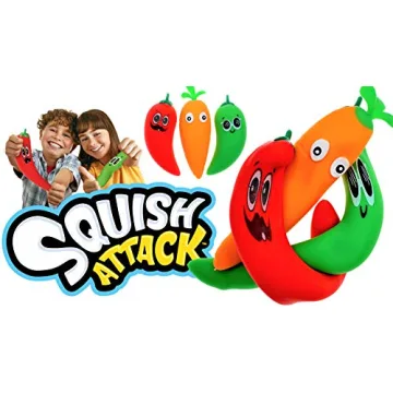 JA-RU Stretchy Peppers Squishy Veggies Squish Attack Sensory Toys (2 Packs) Fidget Toy Stress Relief Toys Sand Filled, Easter Gifts for Kids & Adults. Autism Toys, Party Favor Stress Ball Pep-5560-2s