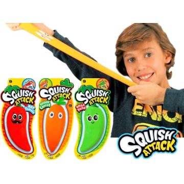 JA-RU Stretchy Peppers Squishy Veggies Squish Attack Sensory Toys (2 Packs) Fidget Toy Stress Relief Toys Sand Filled, Easter Gifts for Kids & Adults. Autism Toys, Party Favor Stress Ball Pep-5560-2s