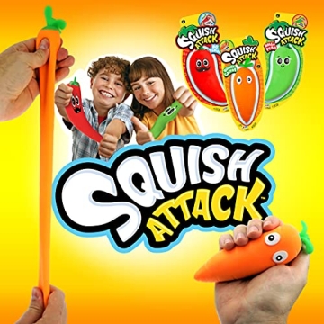 JA-RU Stretchy Peppers Squishy Veggies Squish Attack Sensory Toys (2 Packs) Fidget Toy Stress Relief Toys Sand Filled, Easter Gifts for Kids & Adults. Autism Toys, Party Favor Stress Ball Pep-5560-2s