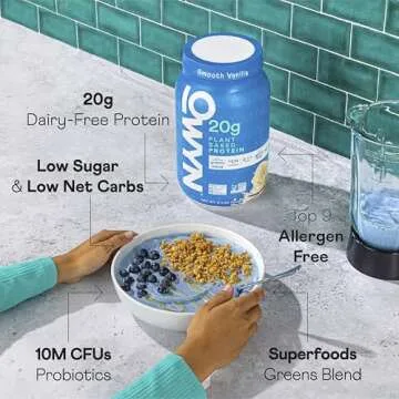 OWYN Only What You Need Dairy Free Protein Powder with 20g Protein, Probiotics, Superfoods Greens, Pea, Chia and Pumpkin Seed Blend (Smooth Vanilla, 2.1 Pound - Pack of 1)