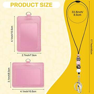 12 Pcs Lanyards for School ID Badges and Badge Holder Set, Cute Silicone Bead Lanyard Colorful Lanya...