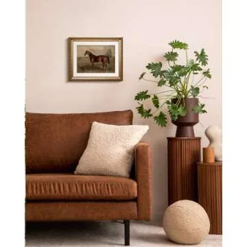 ARPEOTCY Vintage Gold Framed Horse Wall Art, Bedroom Bathroom Living Room Classic Horse Picture Wall Decor, Canvas Prints, Antique Picture Frame Rustic Paintings Home Farmhouse Decor, 13x16 Inch