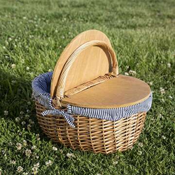 Country Vintage Picnic Basket for Outdoor Romance and Fun
