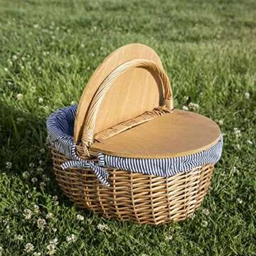 Country Vintage Picnic Basket for Outdoor Romance and Fun