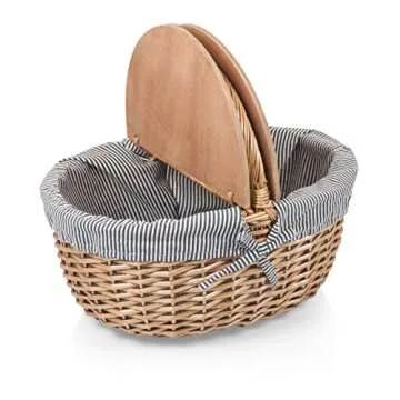 Country Vintage Picnic Basket for Outdoor Romance and Fun