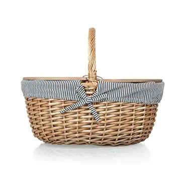 Country Vintage Picnic Basket for Outdoor Romance and Fun