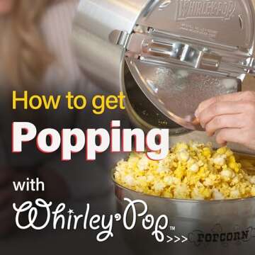 Original Whirley Pop Popcorn Maker- Silver 6 Qt Aluminum Popcorn Maker with Metal Gear, Wabash Family Farms, With Included Good Time Guide