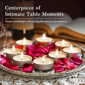 Ashlux Unscented Palm Tea Lights Candles 100 Pack Long Burn