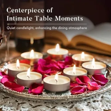 Ashlux Unscented Palm Tea Lights Candles 100 Pack Long Burn