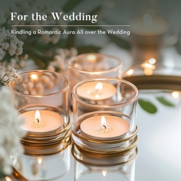 Ashlux Unscented Palm Tea Lights Candles 100 Pack Long Burn