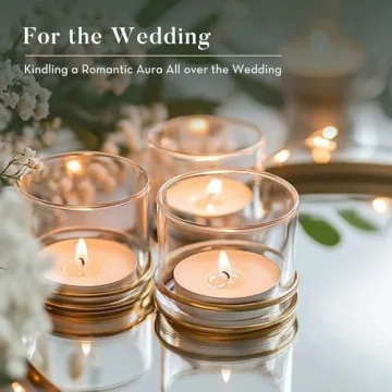 Ashlux Unscented Palm Tea Lights Candles 100 Pack Long Burn