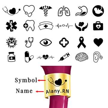 Stethoscope Name Tag Personalized Stethoscope ID Tag Charm for Nurses Custom Name Badge with Birthfl...