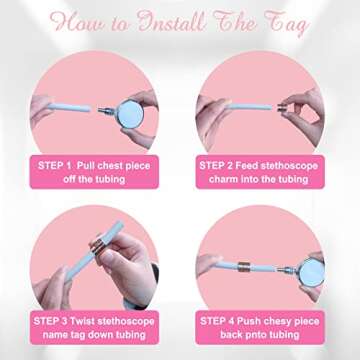 Stethoscope Name Tag Personalized Stethoscope ID Tag Charm for Nurses Custom Name Badge with Birthflower for Doctor, RN,Medical Assistant-Style 7