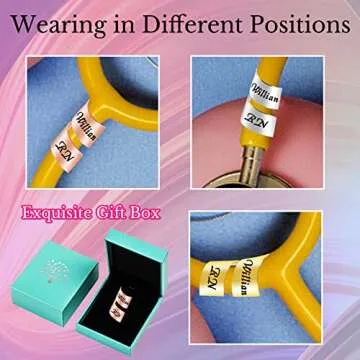 Stethoscope Name Tag Personalized Stethoscope ID Tag Charm for Nurses Custom Name Badge with Birthflower for Doctor, RN,Medical Assistant-Style 7