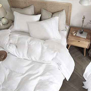 HYPREST French Linen Duvet Cover Set for Ultimate Comfort
