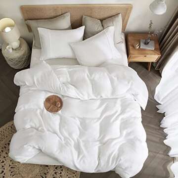 HYPREST French Linen Duvet Cover Set for Ultimate Comfort