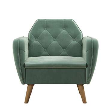 Chic Light Green Velvet Accent Chair with Comfort