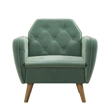 Chic Light Green Velvet Accent Chair with Comfort