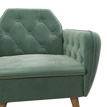 Chic Light Green Velvet Accent Chair with Comfort