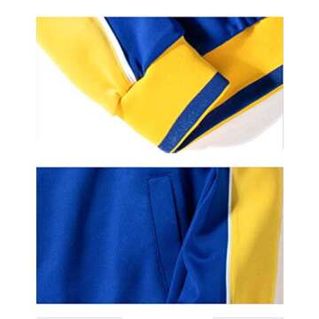 Tebreux Men's Tracksuits 2 Piece Outfit Jogging Suits Set Casual Long Sleeve Sports Sweatsuits Blue S