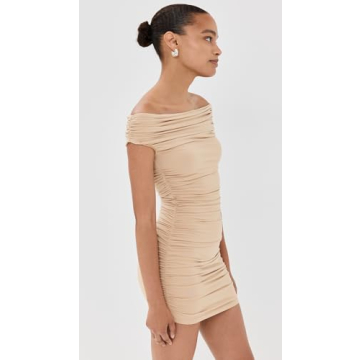 Lioness Women's Monaco Mini Dress in Camel - Chic Off-Shoulder Style
