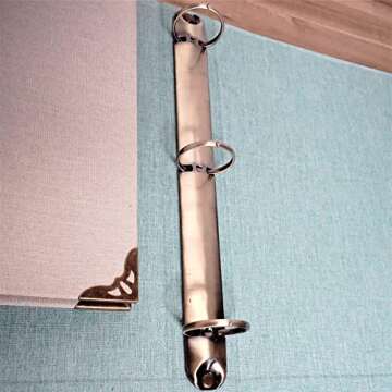 Fernweh4u Premier Bookcloth 3 Ring Binder 10.25" X 11.5 (2 Pack) - Cream Tan and Aqua Blue Colors - Perfect for Classroom and Business Work and Organization