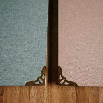 Fernweh4u Premier Bookcloth 3 Ring Binder 10.25" X 11.5 (2 Pack) - Cream Tan and Aqua Blue Colors - Perfect for Classroom and Business Work and Organization