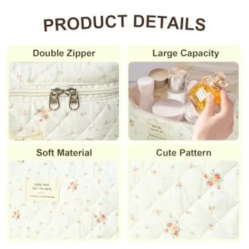 GISMTR Quilted Makeup Bag Set for Chic Organization